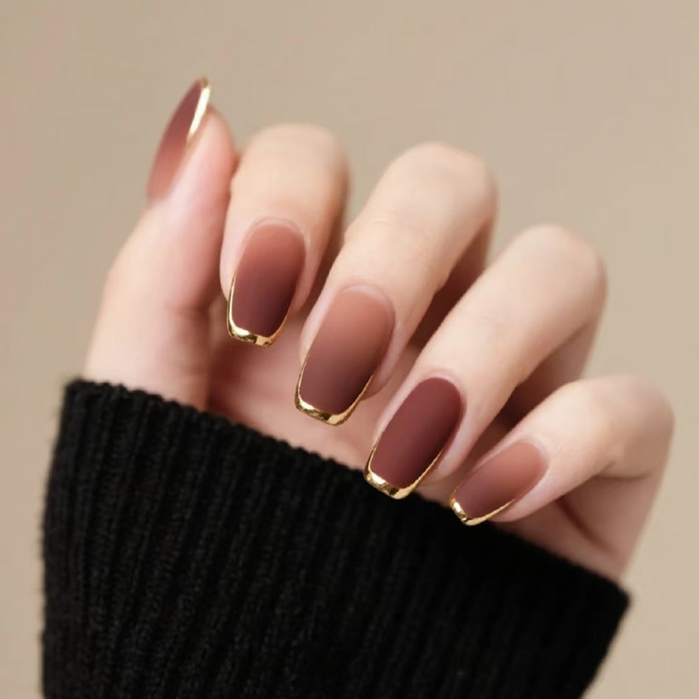 Künstliche Fingernägel Braun Ombre – Elegante Press-On Nägel für den perfekten Look