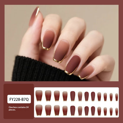 Künstliche Fingernägel Braun Ombre – Elegante Press-On Nägel für den perfekten Look